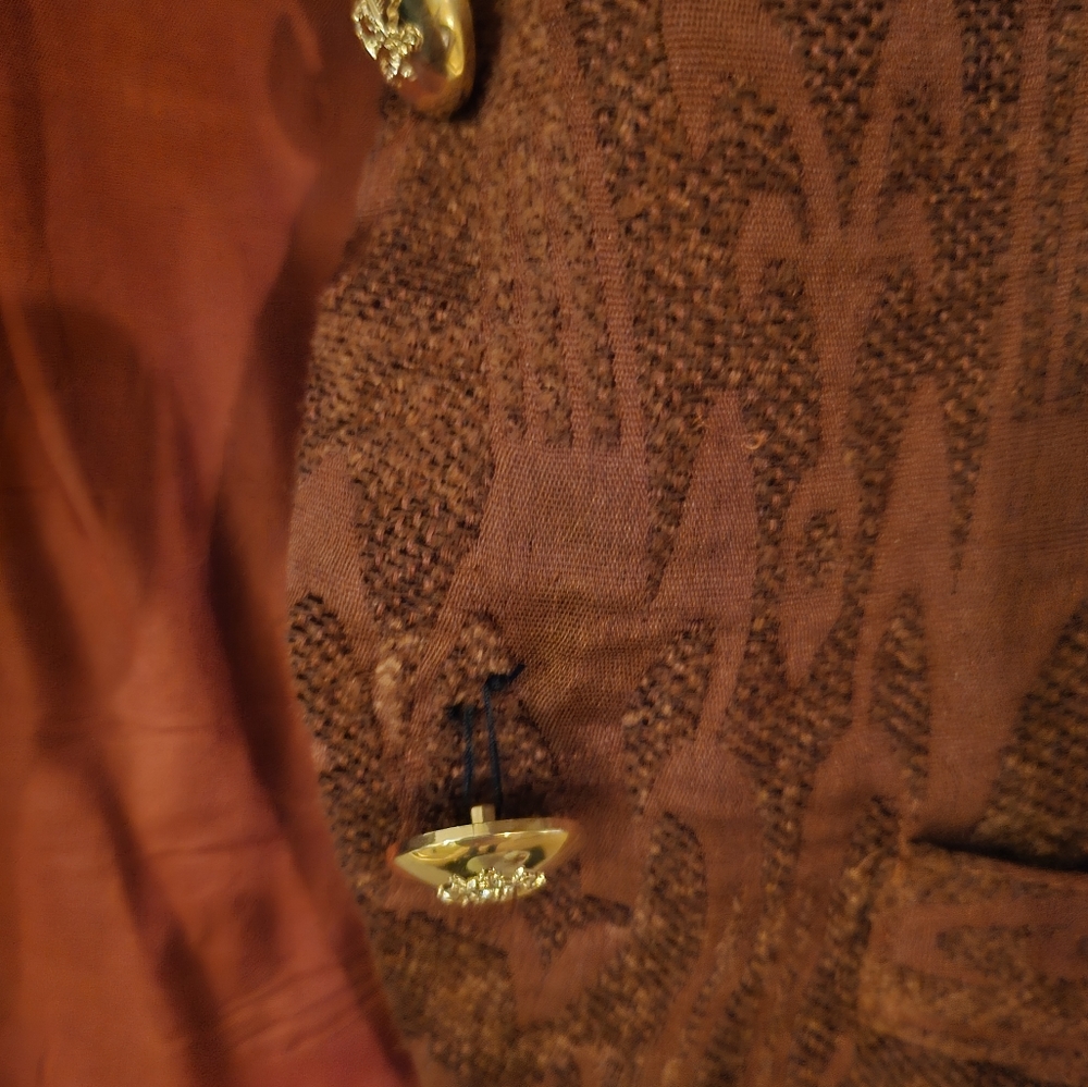 Blazer Jacket Rust Color With Pockets And Gold To… - image 5